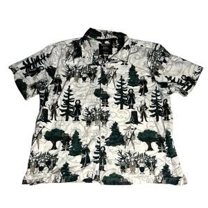 Box Lunch Lord of the Rings Button Hawaiian Shirt Forest Hobbit Frodo Aragorn L